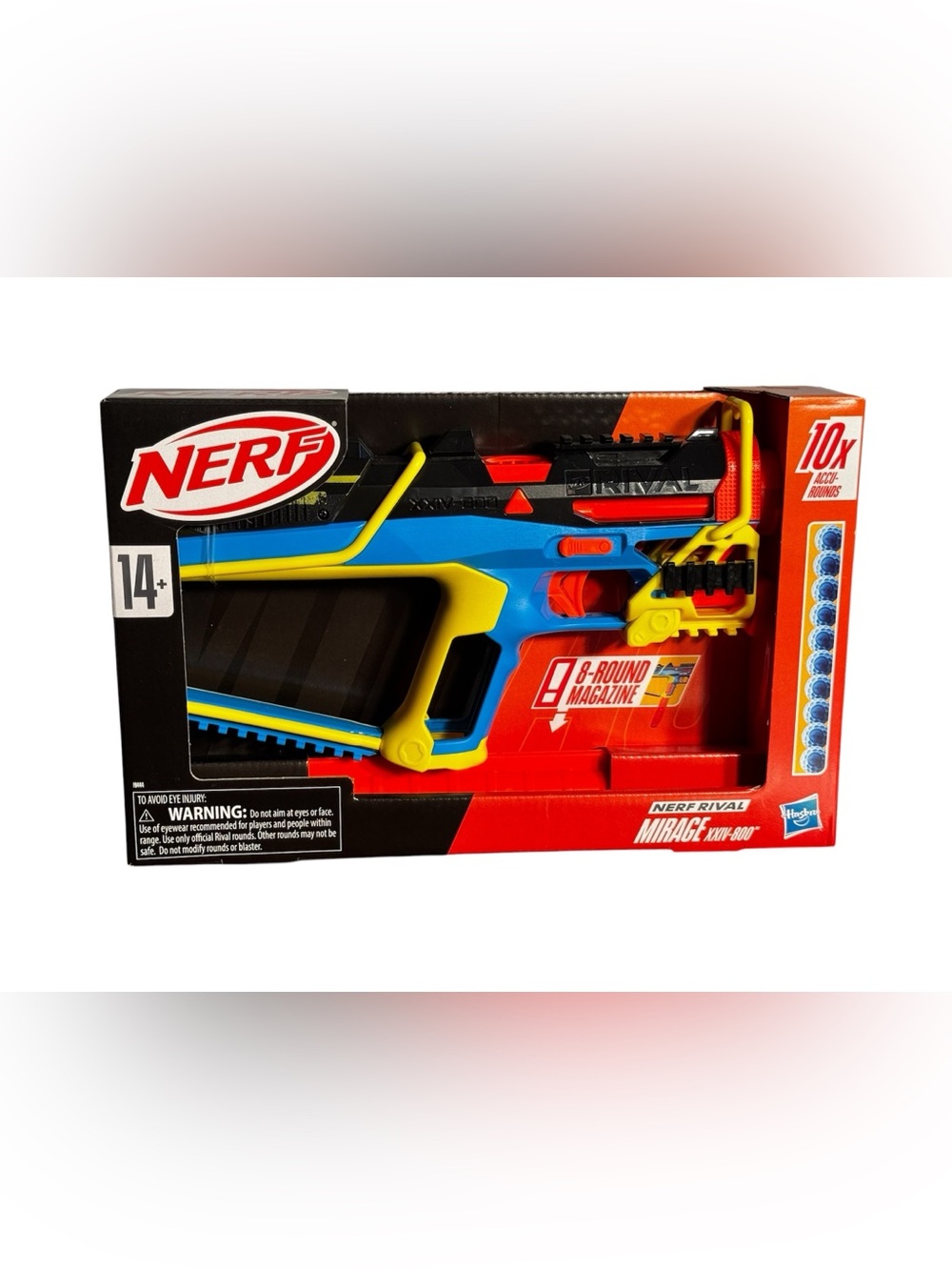 Nerf Rival Mirage XXVII Blaster in Blue, Yellow and Red
